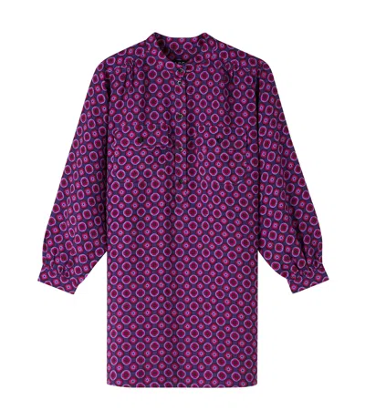 Apc Mathilde Dress In Fah - Fuchsia