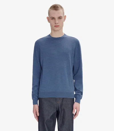 Apc Matt Logo Sweater L Heather Steel Blue
