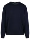 Apc Merino Wool Jumper With Tone-on-tone Embroidery In Navy