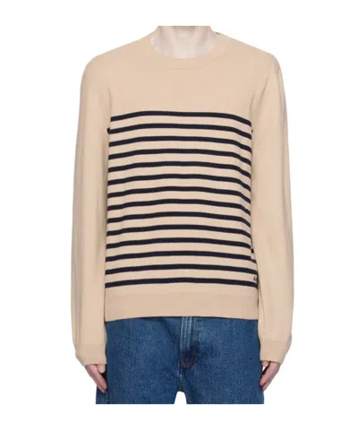 Apc Matthew Striped Sweater In Nude