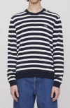 Apc A.p.c. Matthias Stripe Wool Sweater In Black