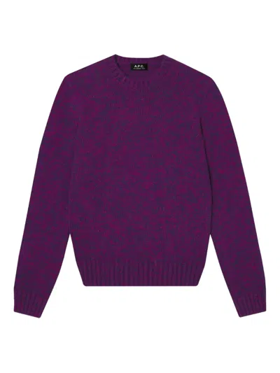 Apc Maurane Crew-neck Sweater In Purple