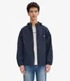 Apc Asics Interaction Logo-print Shell Hooded Jacket In Iak - Dark Navy Blue