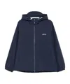Apc Asics Interaction Logo-print Shell Hooded Jacket In Navy Blue