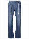 Apc Medium Blue Straight-leg Denim Pants In Animal Print
