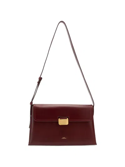 A.p.c. Medium Simone Leather Shoulder Bag In Red