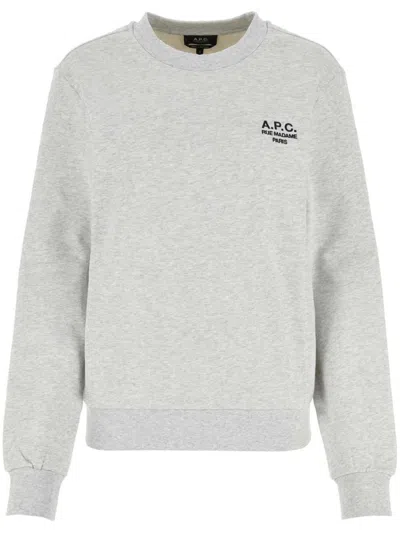 Apc A.p.c. Logo Detailed Crewneck Sweatshirt In White