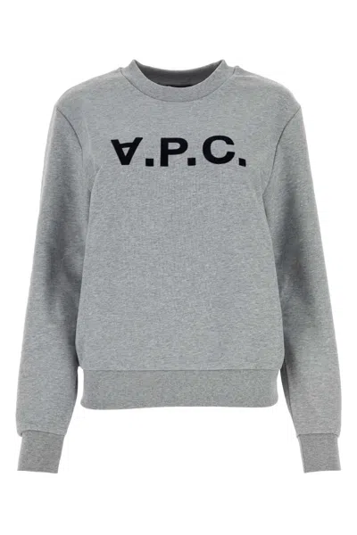 APC A.P.C. MELANGE GREY COTTON SWEATSHIRT