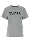 Apc Logo Print Cotton Jersey T-shirt In Grey