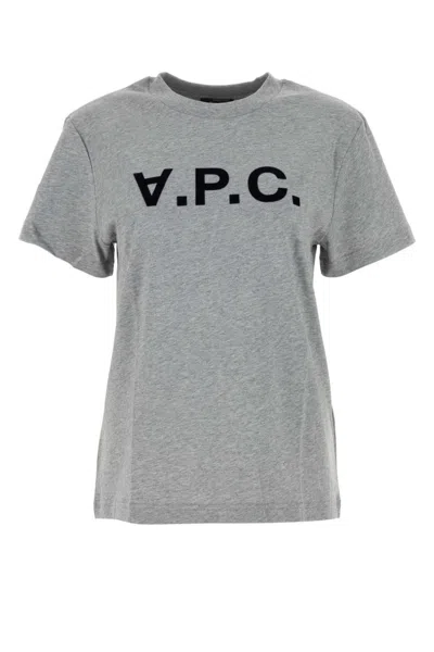 APC MELANGE GREY COTTON T-SHIRT