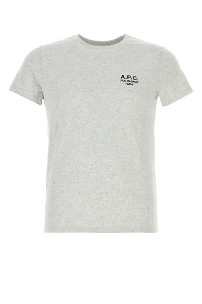 A.p.c. Melange Grey Cotton T-shirt In Gray
