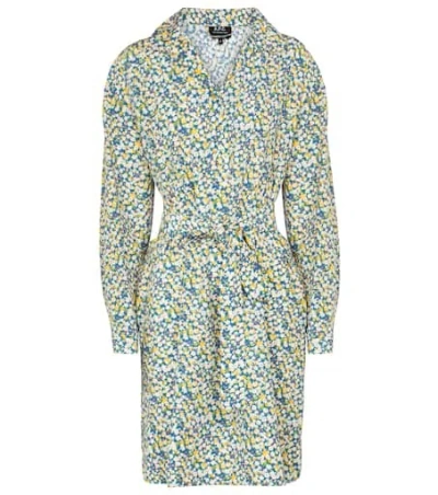 A.p.c. Melissa Floral Silk And Cotton Minidress In Multi