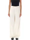 Apc Relaxed Wide-leg High-rise Pants In Beige
