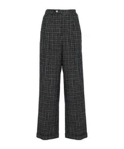 Apc Melissa Plaid Trousers In Black