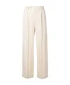 Apc Wide-leg Trousers With Pleated Front And High Waist In White