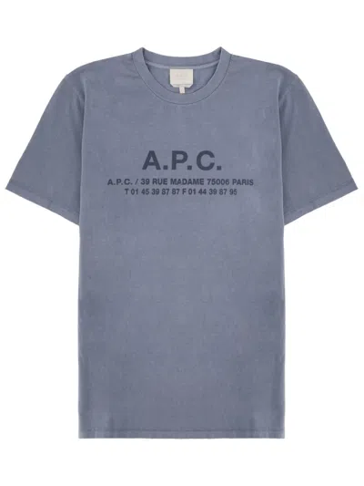 A.p.c. Adresse T-shirt With Logo In Gray