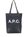 Apc A.p.c. Axel Small Denim Tote Bag In Blue