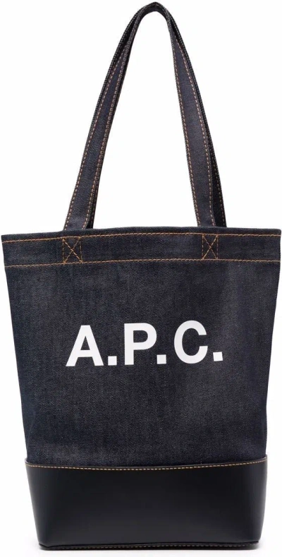 Apc Men's Axel Small Cotton Shopping Bag In Blue