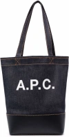Apc A.p.c. Axel Small Denim Tote Bag In Blue