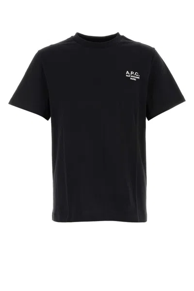 Apc A.p.c. Men Black Cotton T-shirt