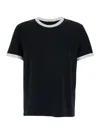 Apc A.p.c. Men Black Crewneck T-shirt With Contrasting Details In Cotton Man In Black