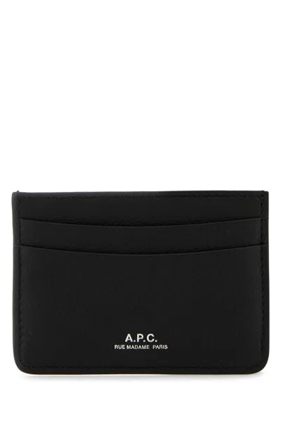 Apc A.p.c. Men Black Leather Andre Card Holder