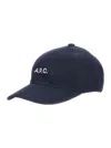 Apc A.p.c. Men Blue Baseball Cap With Logo Lettering On The Front In Cotton Man In Blue