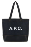 Apc A.p.c. Men Blue Denim And Leather Axel Shopping Bag In Blue