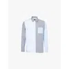 Apc Mens Blue Erwann Striped Cotton-poplin Shirt In Blue