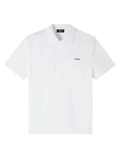 Apc Men's Cotton Polo Shirt In White