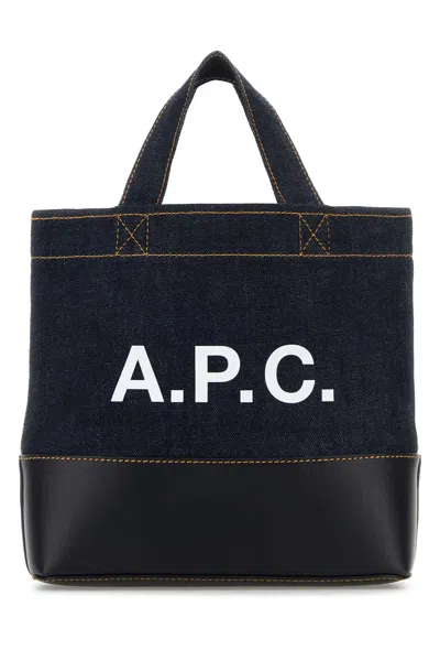 Apc A.p.c. Men Denim Mini Axel Shopping Bag In Blue