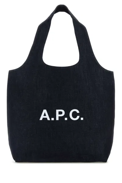 Apc A.p.c. Men Denim Ninon Shopping Bag In Blue