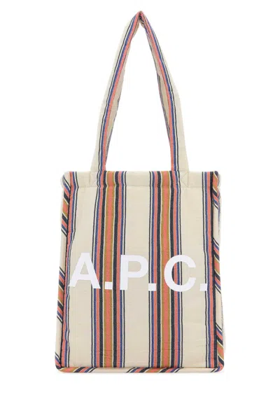 Apc A.p.c. Men Embroidered Canvas Lou Shopping Bag