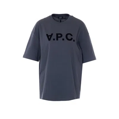 Apc A.p.c. Men Flocked Vpc Regular T-shirt In Gray