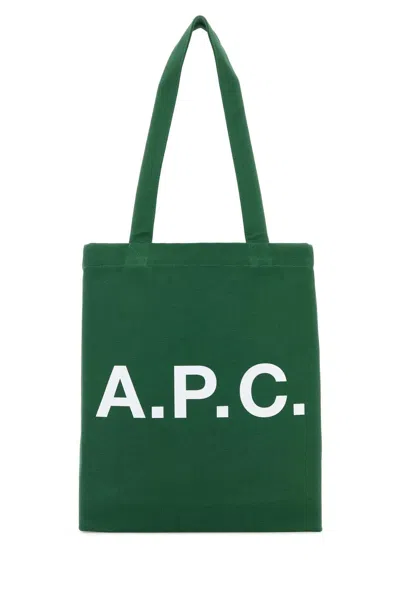 Apc A.p.c. Men Green Canvas Lou Shopping Bag