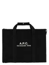 Apc Black Gym Bag With Contrasting Logo Print In Black