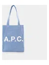Apc Lou Logo-print Denim Tote Bag In Blue