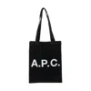 Apc A.p.c. Black Canvas Lou Shopping Bag In Black