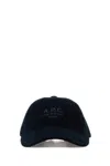Apc Charlie Rue Madame Logo-print Cotton-corduroy Baseball Cap In Blue