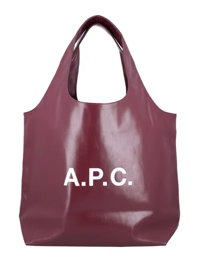 Apc A.p.c. Ninon Tote Bag In Burgundy