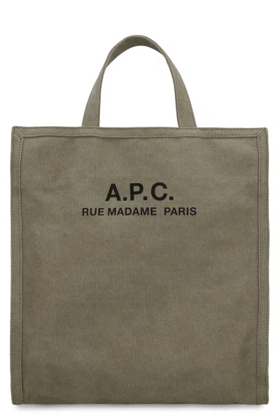 Apc Men's Rã©cupã©ration Canvas Shopping Bag In Khaki