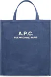 Apc A.p.c. Recovery Logo Printed Shopping Bag In Denim