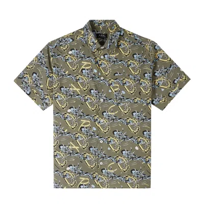 A.p.c. Ross Graphic-print Cotton Shirt In Green