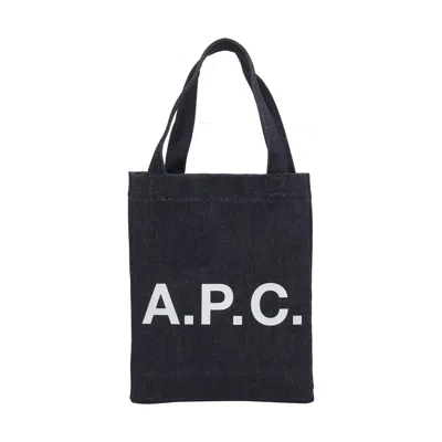 Apc Small Ninon Frontal-logo Tote Bag In Blue