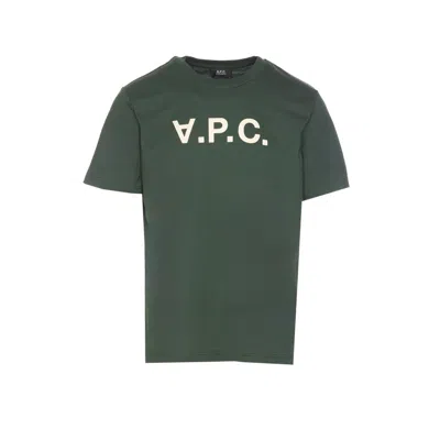 Apc A.p.c. Men Standard Grand Vpc Logo T-shirt In Green