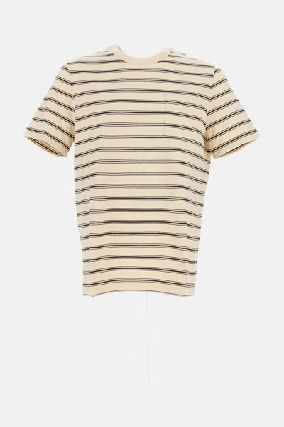 A.p.c. Striped Crewneck T-shirt In Neutral