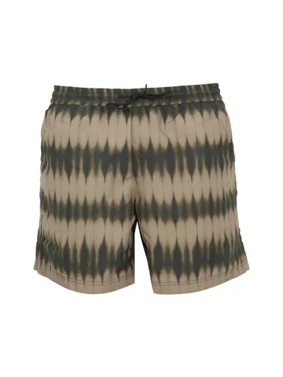 Apc A.p.c. Men Swimsuit With Print In Brown