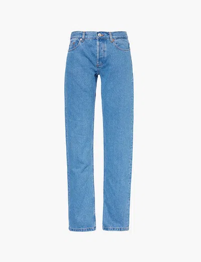 Apc Mens Washed Indigo New Standard Straight-leg Regular-fit Denim Jeans