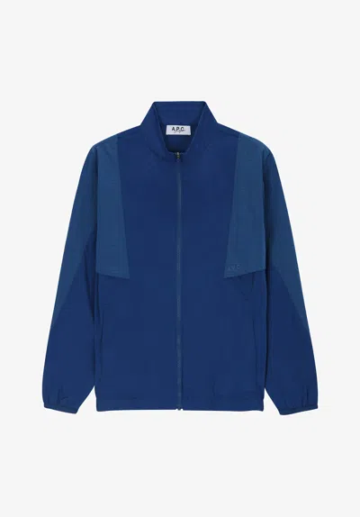 A.p.c. Men's Windbreaker Jacket A. P.c. Golf Size: Large In Blue