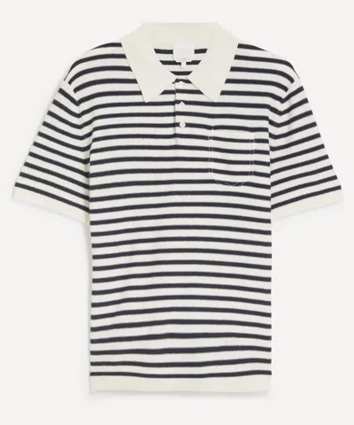 Apc A.p.c. Mens Eliot Striped Knitted Polo In Black